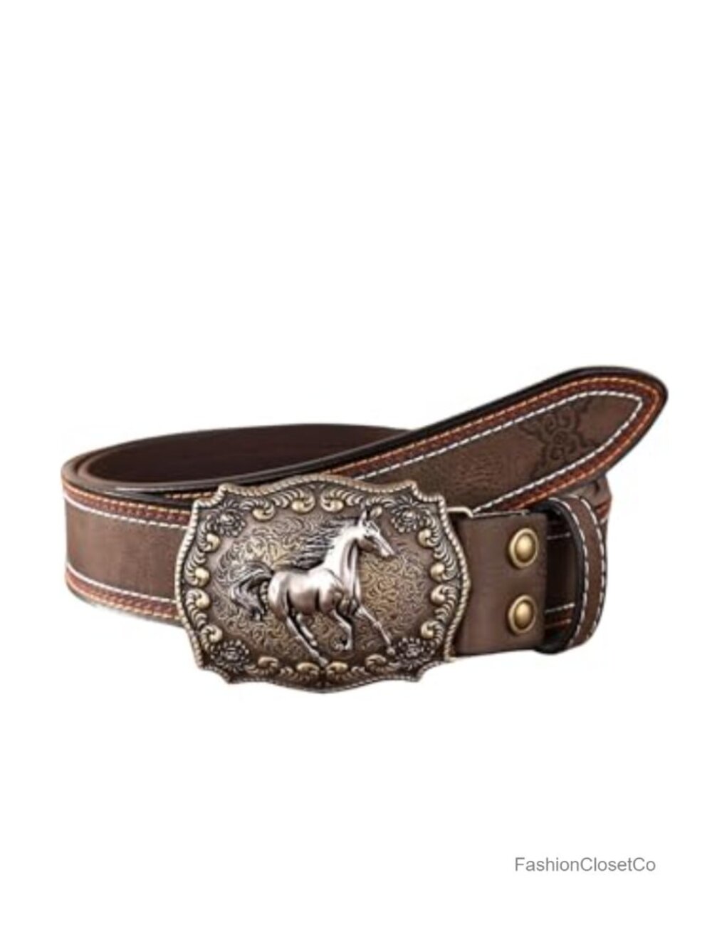 Western Cowgirl Country Belt Faux Leather Metal Buckle Concert Outfit